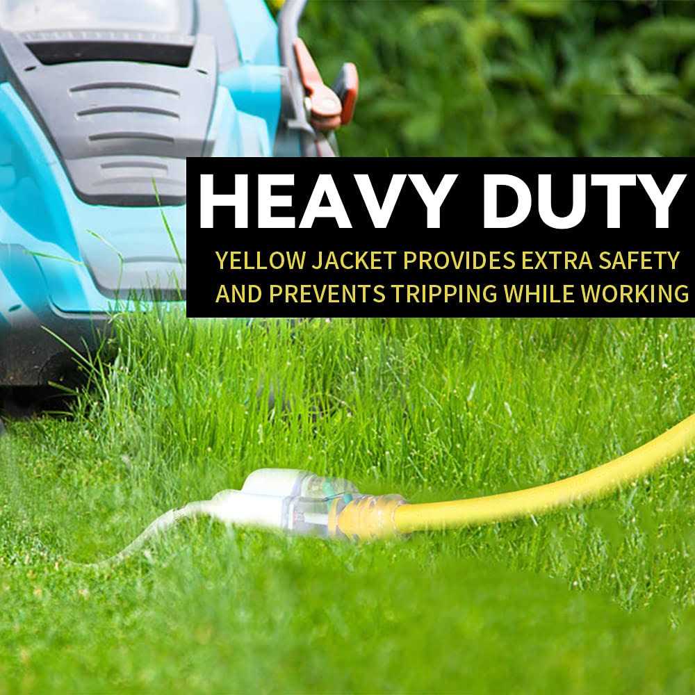 EP Lighted Outdoor Extension cord 123 SJTW Heavy Duty Yellow Extension cable with 3 Prong grounded Plug - Shop Hardware Tools Online Store