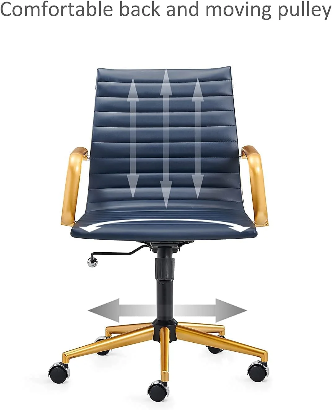 Executive Office Chair Office Chair Rolling Office Chair With Back Support Ergo Office Chair With Caster Wheels Office Chair For Heavy People 320Lbs Swivel Office Chair (GD-Blue)