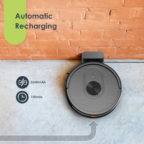 Robot Vacuum and Mop Combo, 3 in 1 Mopping Robotic Vacuum with Schedule, App/Bluetooth/Alexa, 1600Pa Max Suction, Self-Charging Robot Vacuum Cleaner, Slim, Ideal for Hard Floor, Pet Hair,Carpet