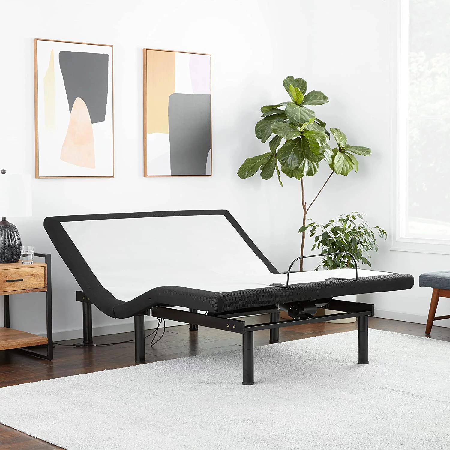 Ashley Furniture Adjustable Queen Bed with USB Ports in Black