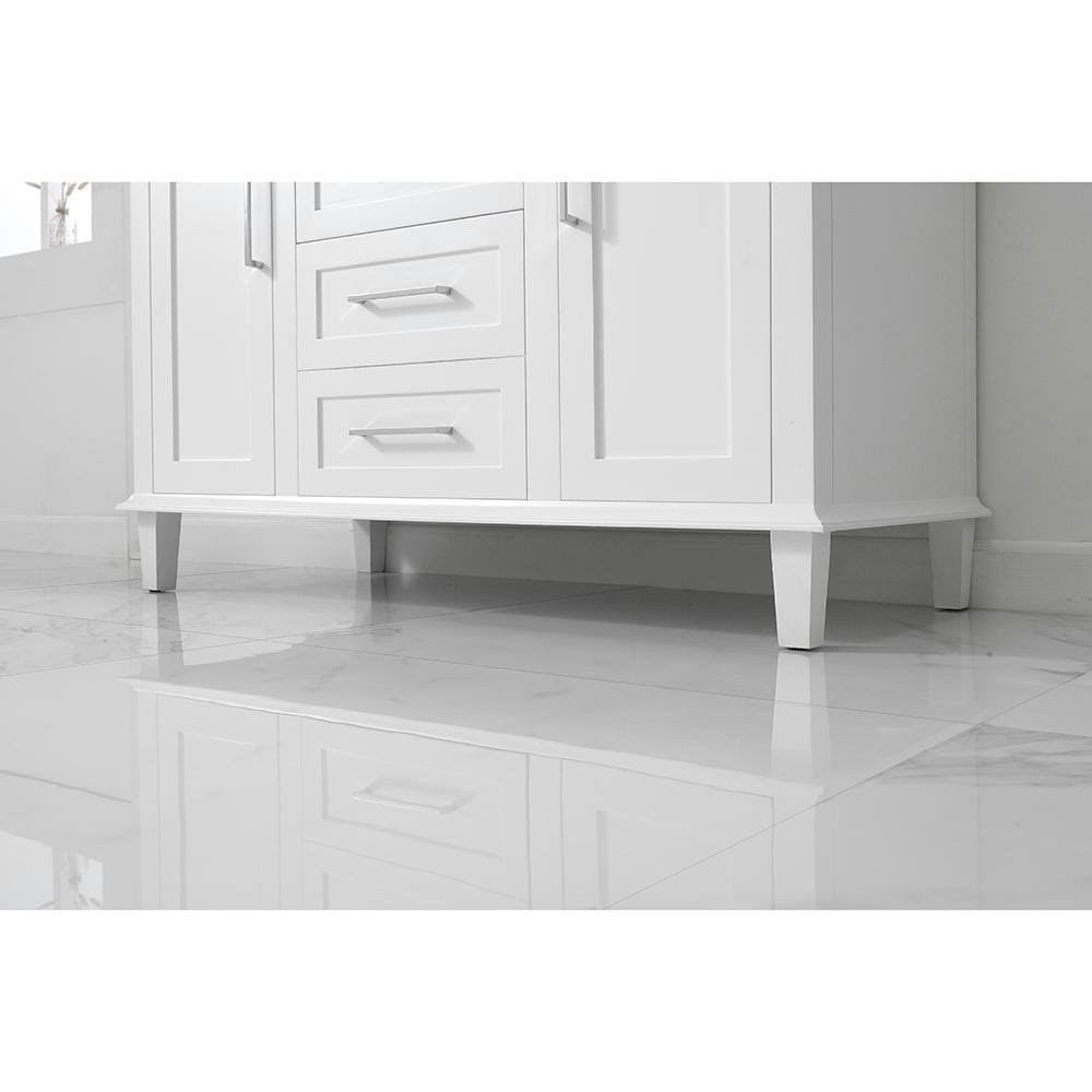 Home Decorators Collection Sonoma 48 in. W x 22 in. D Vanity in White with Carrara Marble Top with White Sinks