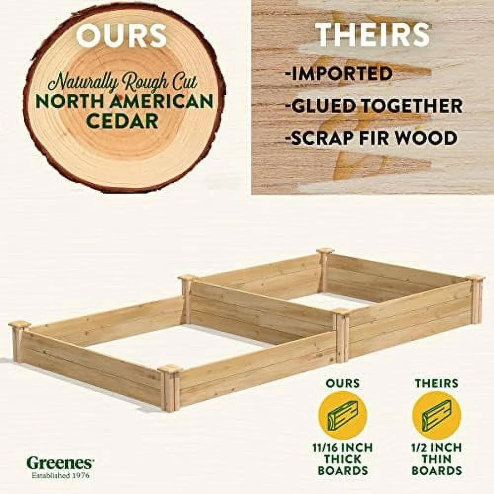 Original Cedar Raised Garden Bed, 4' X 8' X 7-10.5" - Made In With North American Cedar - Curated Treasures Market