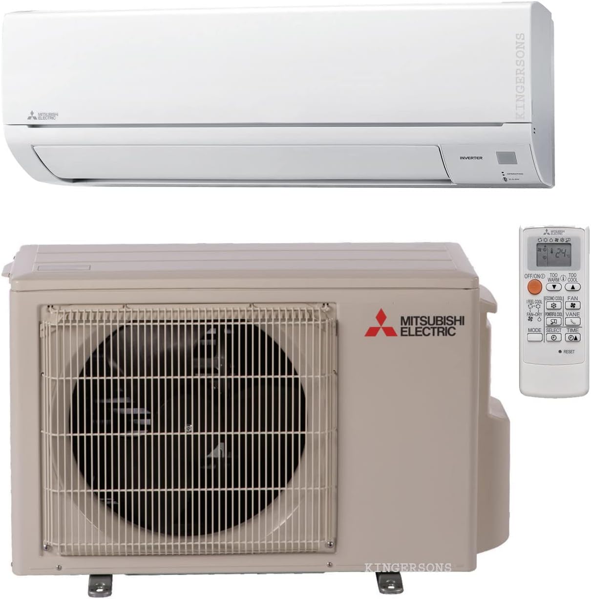 Mitsubishi 24,000 BTU 2 TON Cool & Heat Wall Mounted Ductless Mini Split System SEER 20.5 Energy Efficient Heat Pump System