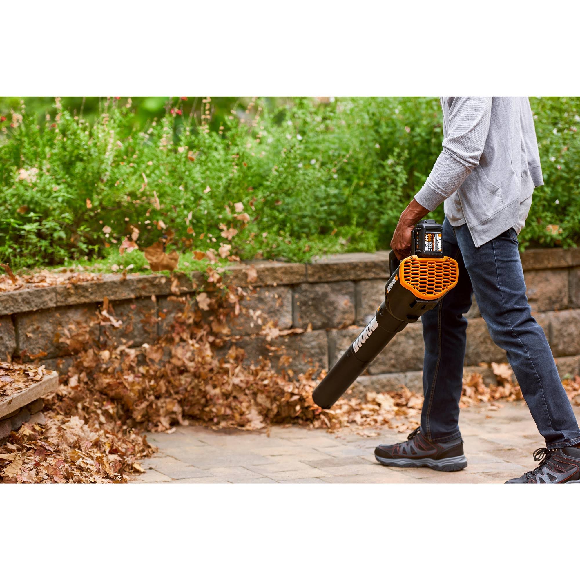 Worx Wg547.1 20 Volt Power Share Cordless 2 Speed Leaf Blower with 2 Batteries