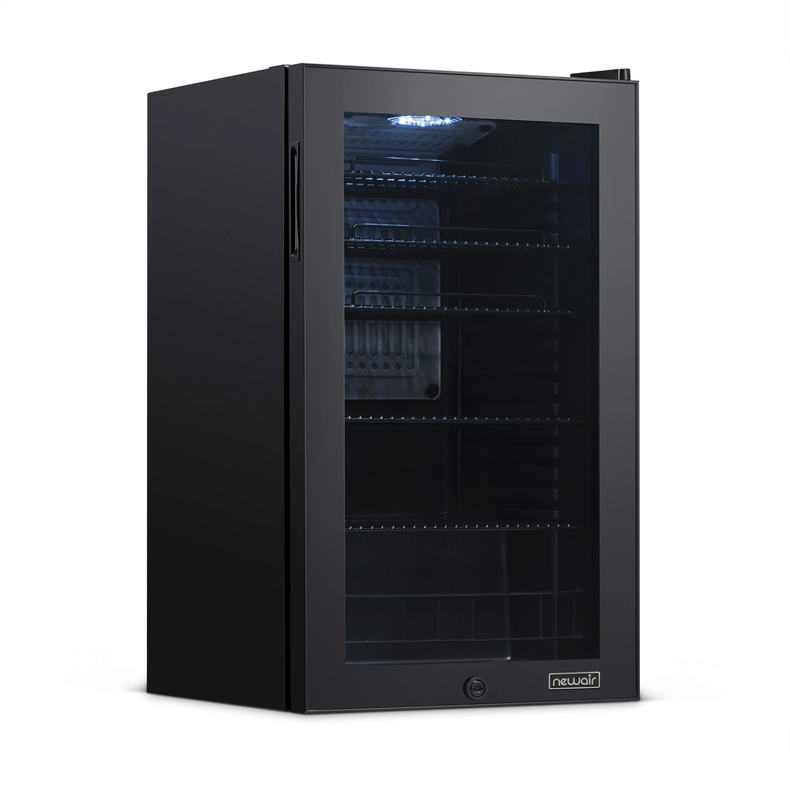 Newair 126 Can Beverage Refrigerator Cooler, Freestanding Mini Fridge in Black for Home, Office or Bar