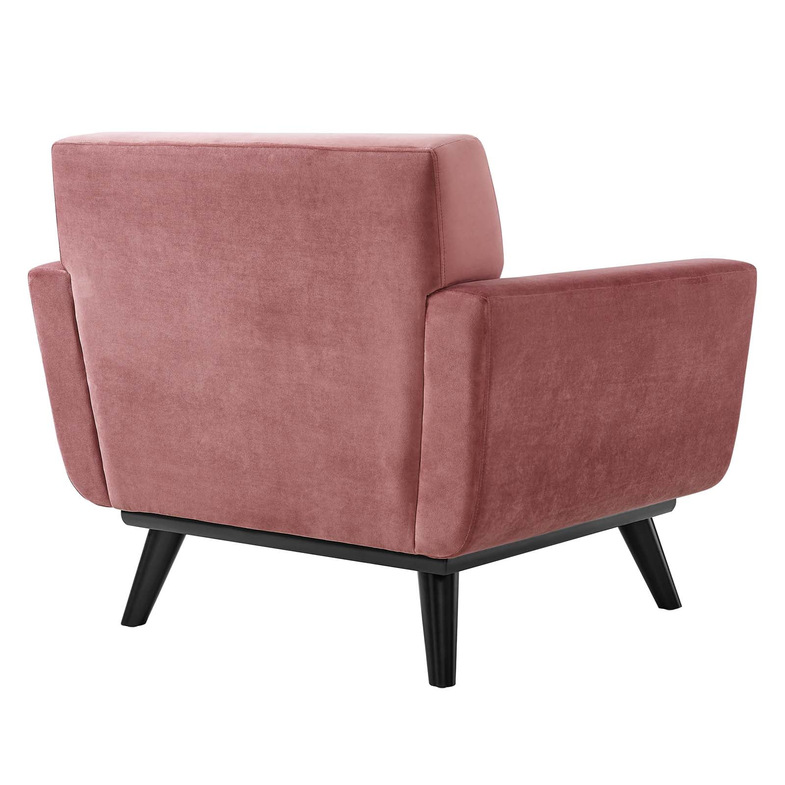 Modway Engage Performance Velvet Armchair in Dusty Rose