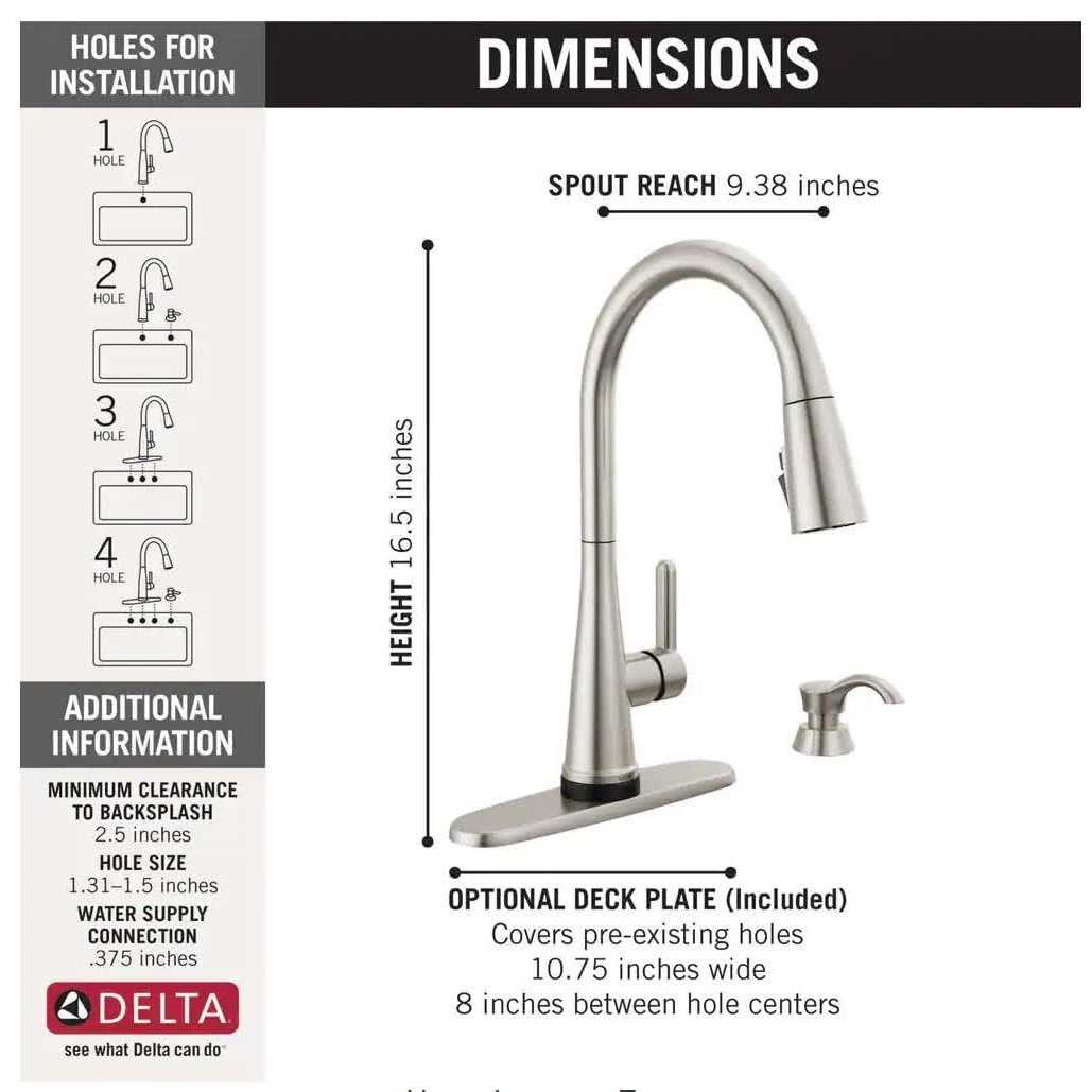 Delta Greydon Single Handle Pull-Down Kitchen Faucet with Soap Dispenser - Shop Hardware Tools Online Store