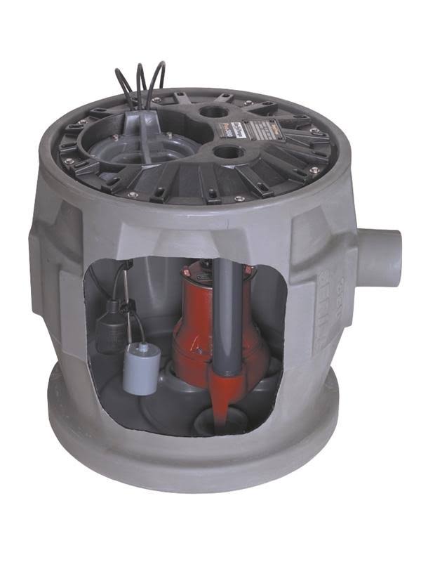 Liberty Pumps P383LE41 4/10 HP Sewage Pump System - 115V - 3-Inch Discharge - 24-Inch x 24-Inch Basin