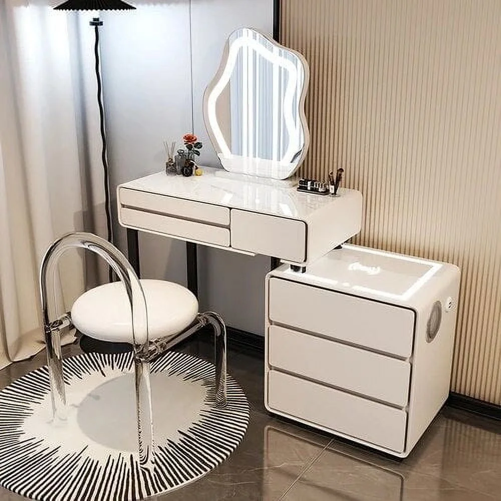 Vanity Bedroom Dressing Table Makeup Mirror Nordic Modern Dressing Table Wood Storage Coiffeuses De Chambre Home Decoration
