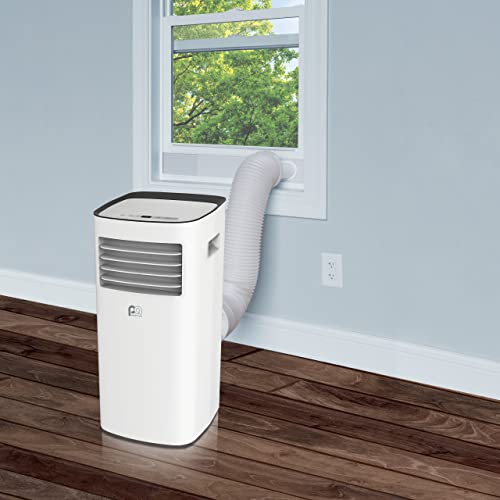 Perfect Aire Portable Air Conditioner - Compactly Designed with Smart Modes, Easy Roll Casters, Bucketless Drain System, and Auto Restart and 24-Hour Timer