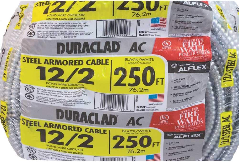 Southwire 55274901 Type AC Armored Cable, 12 AWG