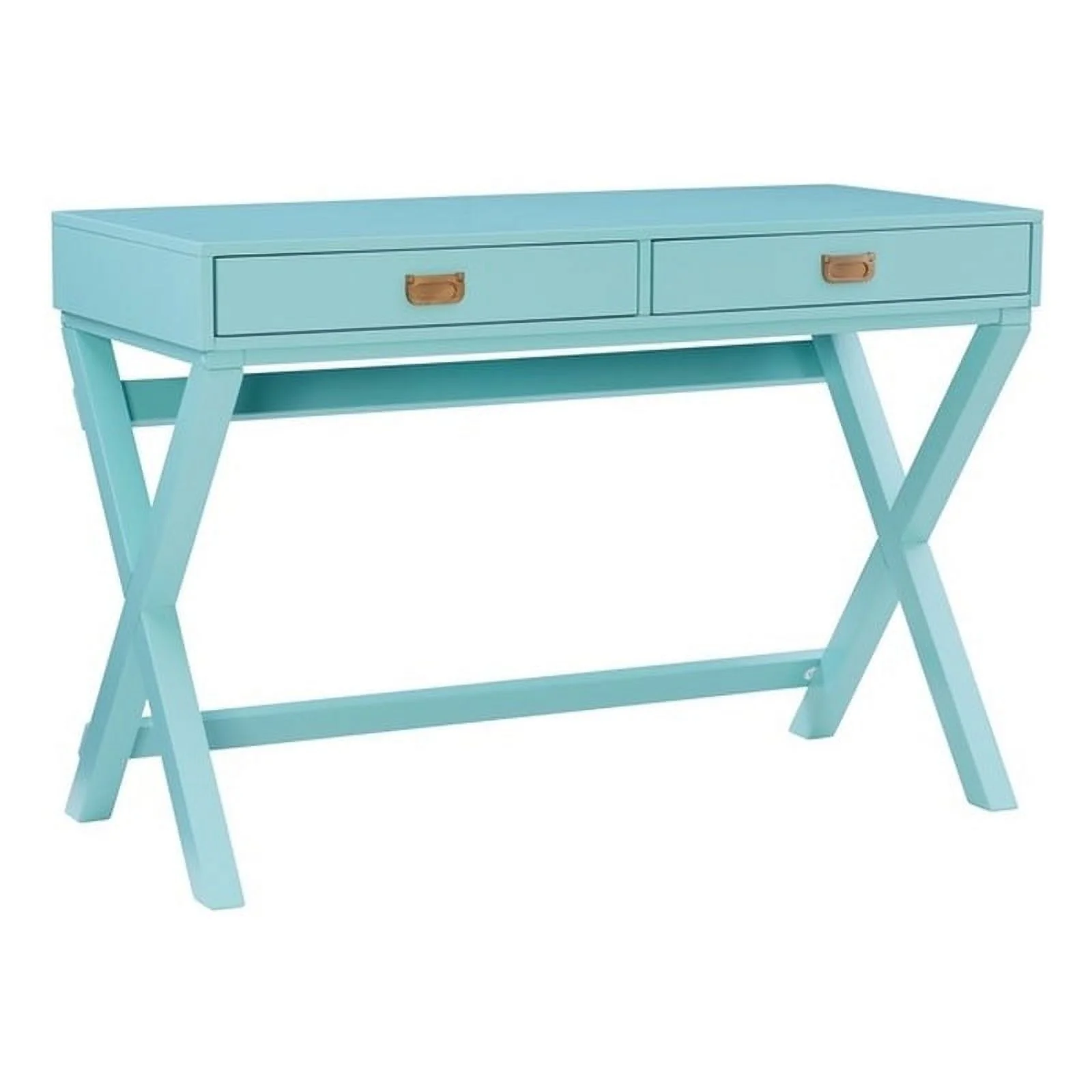 Linon Peggy Wood Two Drawer Writing Desk in Blue
