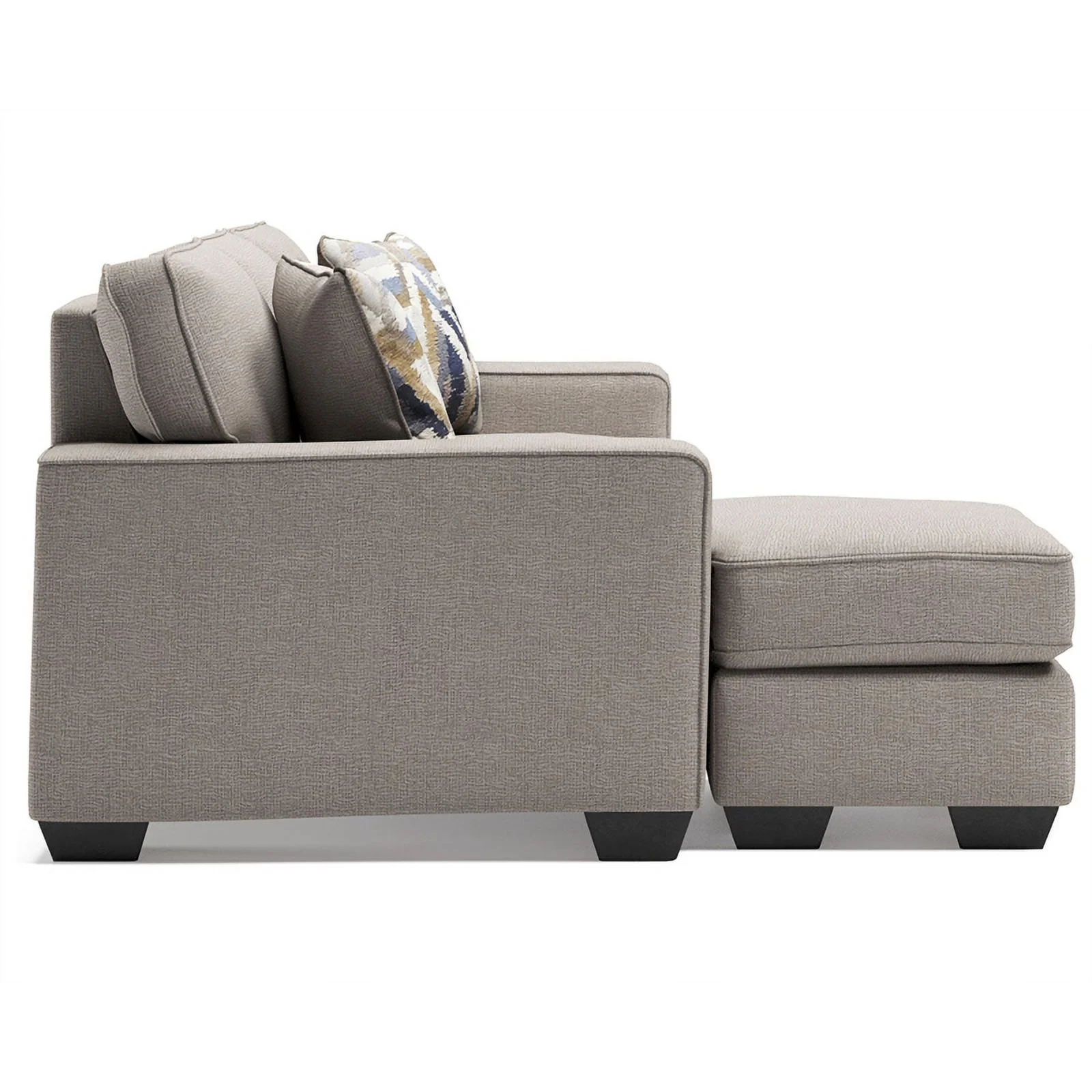 Ashley Furniture Greaves Fabric & Wood Sofa Chaise in Stone Light Gray