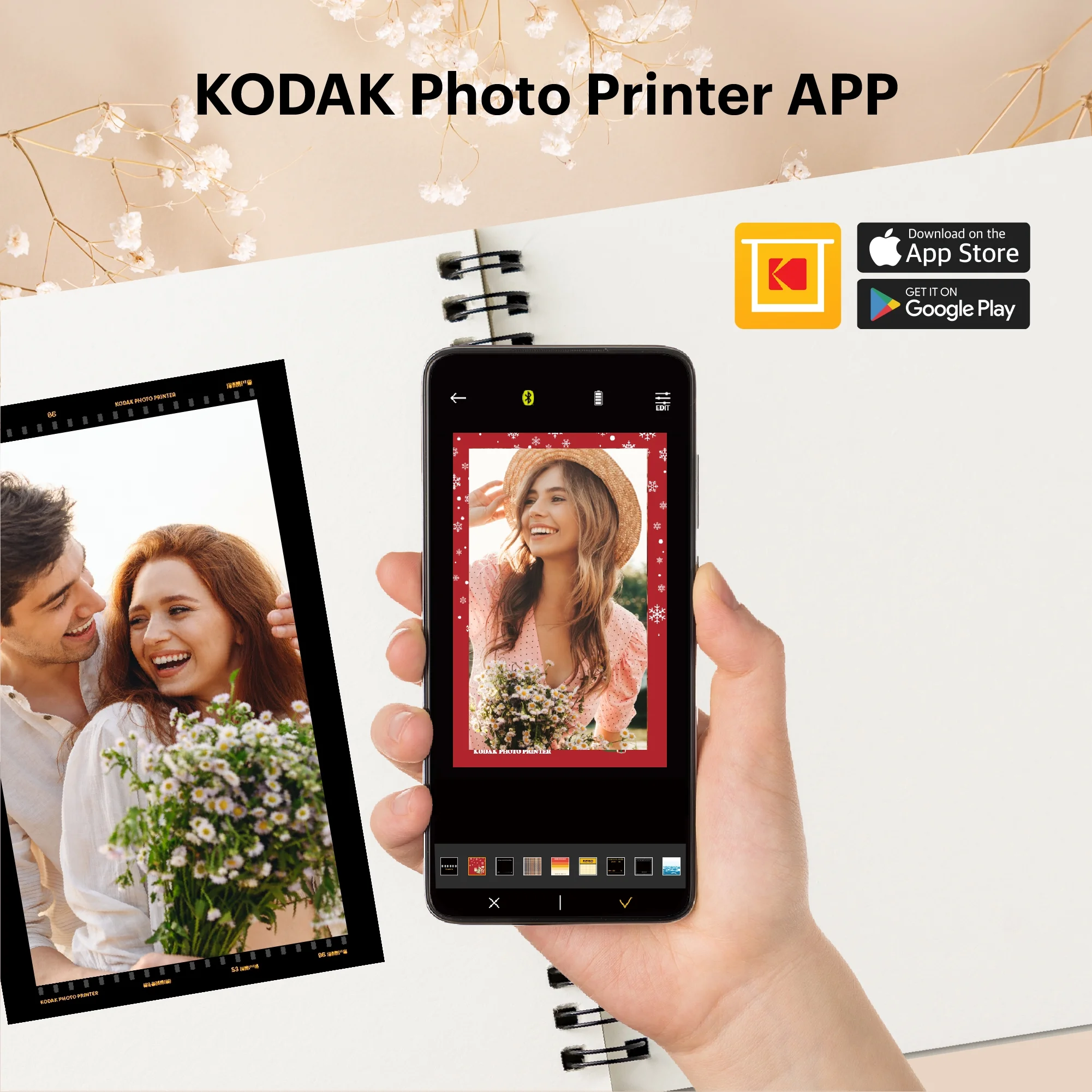 KODAK Dock Plus 4PASS Instant Photo Printer (4x6 inches) + 10 Sheets