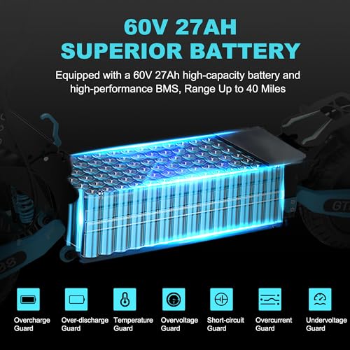 DOF 60V 27AH Electric Scooter for Adults, 5600W Dual Motor Commuter with 50MPH Speed & 40 Miles Range, Dual Brake System, Shock Absorption, 11" Vacuum Off-Road Tires, Folding E-Scooter Detachable Seat
