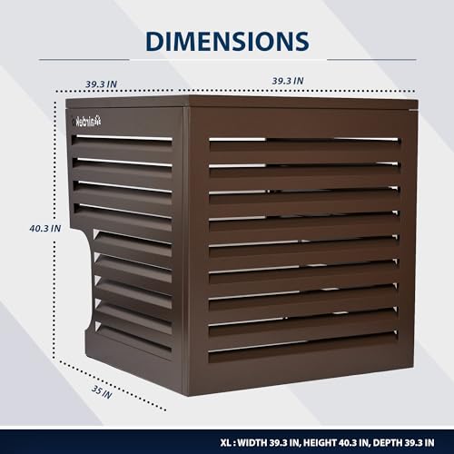 Airdeko Premium HVAC Central AC Condenser Cover for Outside Units - AirOutdoor Systems Ultimate Protection with Anti Rust Feature - Innovative Design and Sleek Look Cover