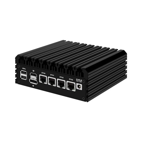 HUNSN Micro Firewall Appliance, Mini PC, OPNsense, VPN, Router PC, AES-NI, 4 x Intel 2.5GbE I226-V LAN, 4 x USB, HDMI, SIM Slot, Console