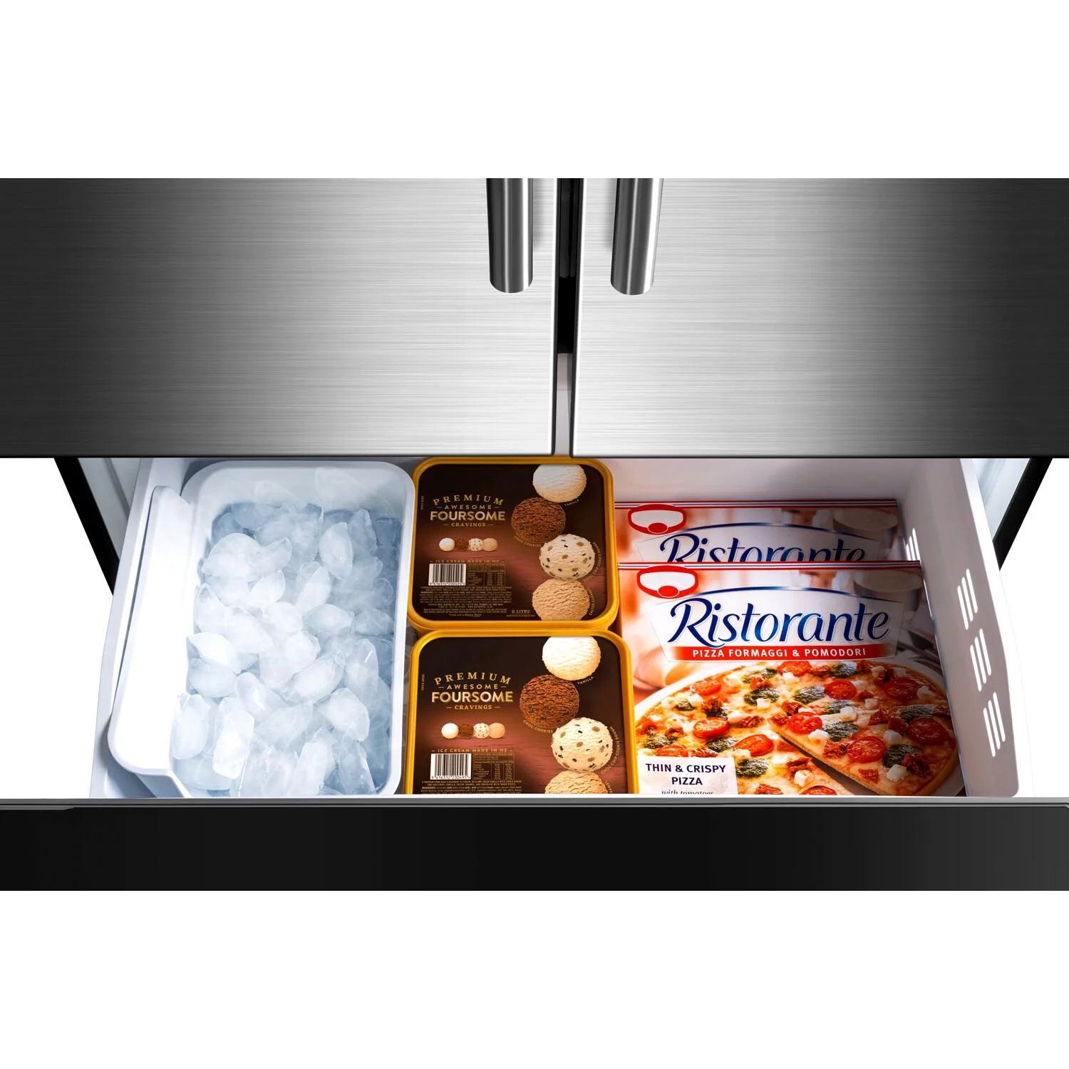 Galanz 18-Cu. Ft Counter Depth 3-Door French Door Refrigerator, Stainless
