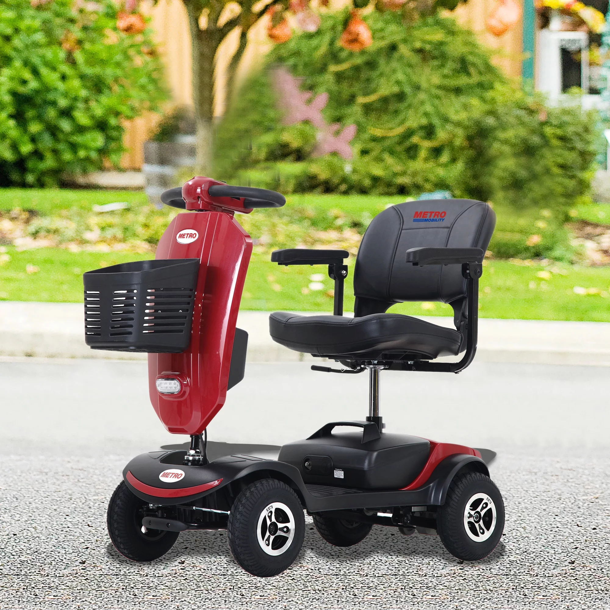 KUUFFER Outdoor Mobile Scooter with Windshield, Transformer 4-Wheel Mobility Scooter with LED Light - Curated Treasures Market
