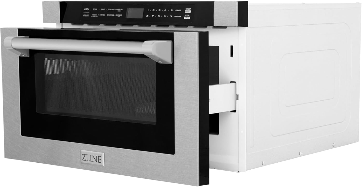 24" 1.2 Cu. Ft. Built-in Microwave Drawer with A Traditional Handle in Fingerprint Resistant Stainless Steel Silver Ul Listed