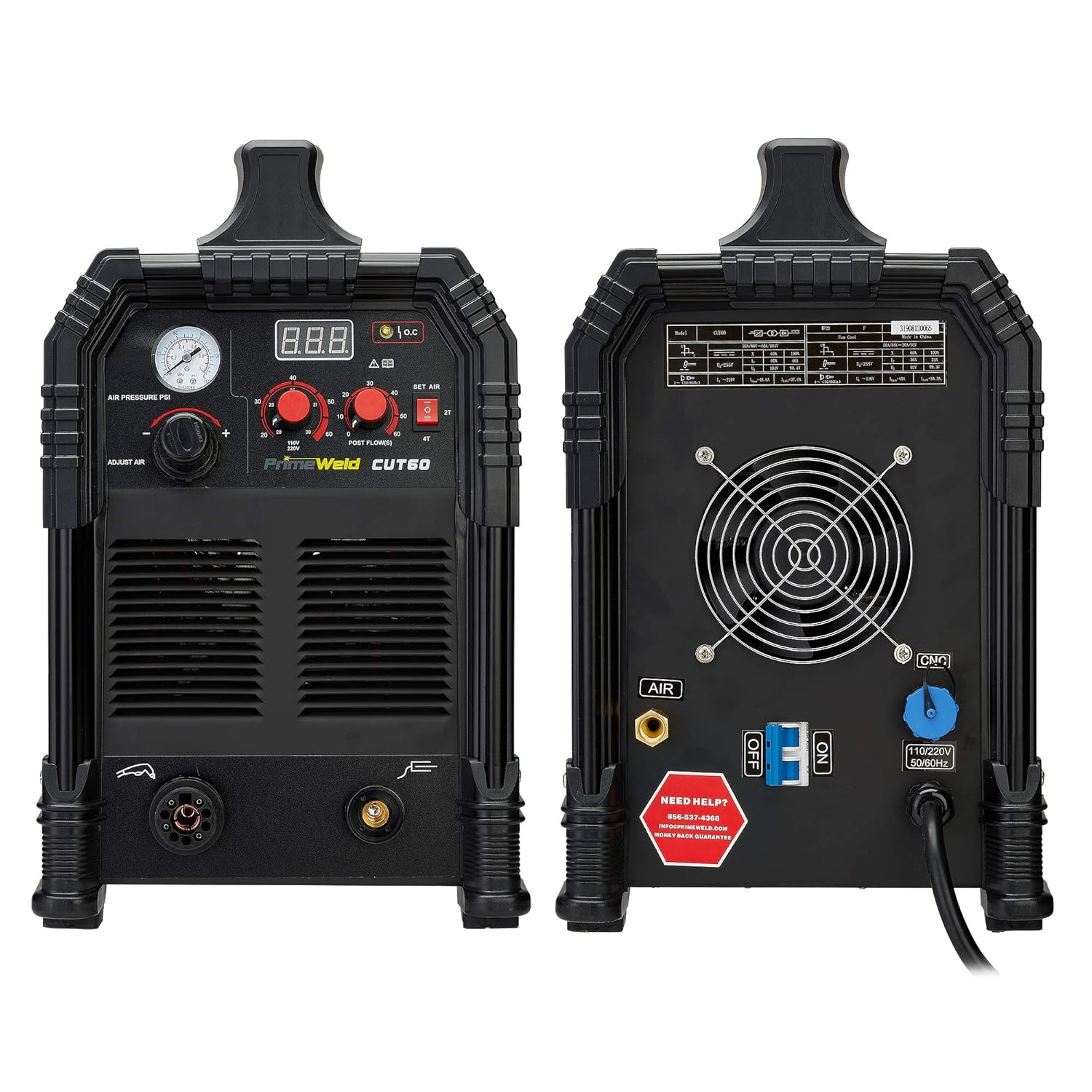 PRIMEWELD CUT60 60Amp Non-Touch Pilot Arc PT60 Torch Plasma Cutter 110V/220V Dual Voltage 3 Year Warranty