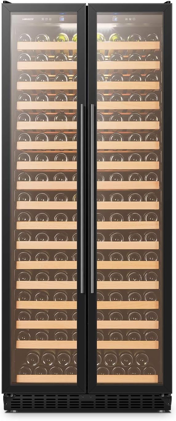 Wine Cooler Refrigerator 257 Bottle Wine Cellar with Glass French-Door, 32 Inch Wide