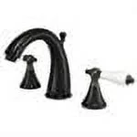 Widespread Bathroom Faucet with Double Porcelain Lever Handles, Polished Brass