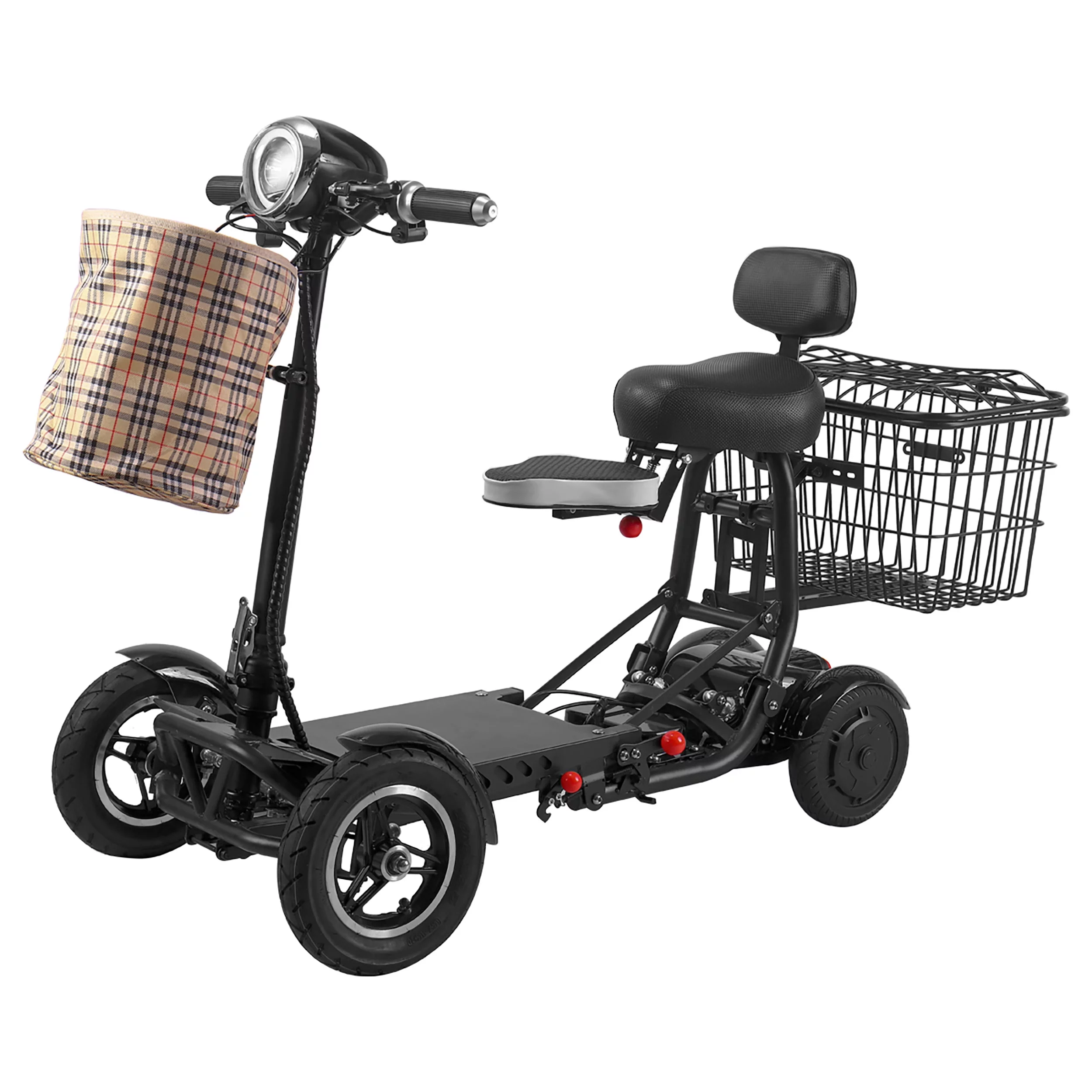 Bangeran Electric Mobility Scooter, 4 Wheel Foldable Portable, Up to 12 Miles - Blue