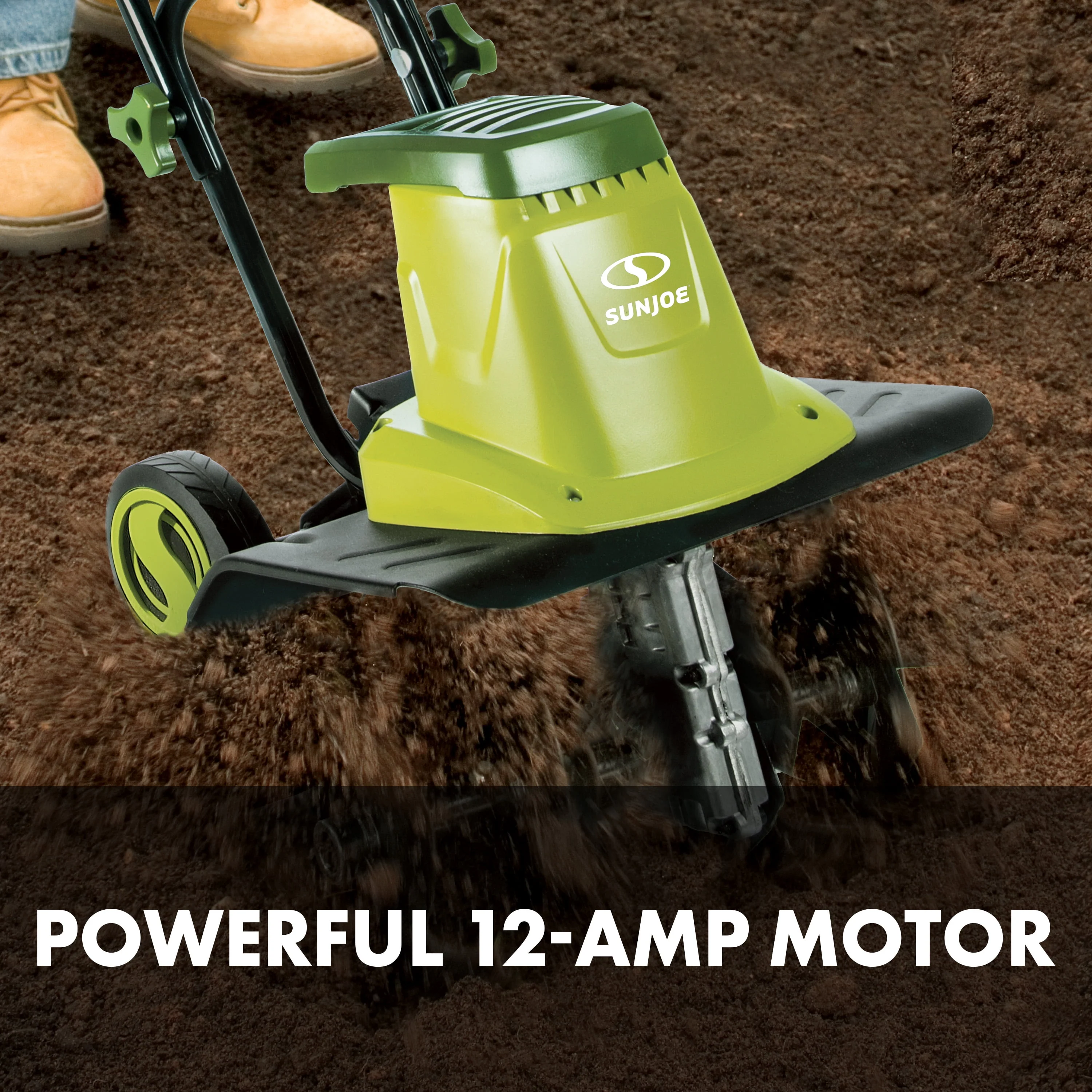 Sun Joe Electric 16-inch Garden Tiller + Cultivator, 12-Amp, 3-Position