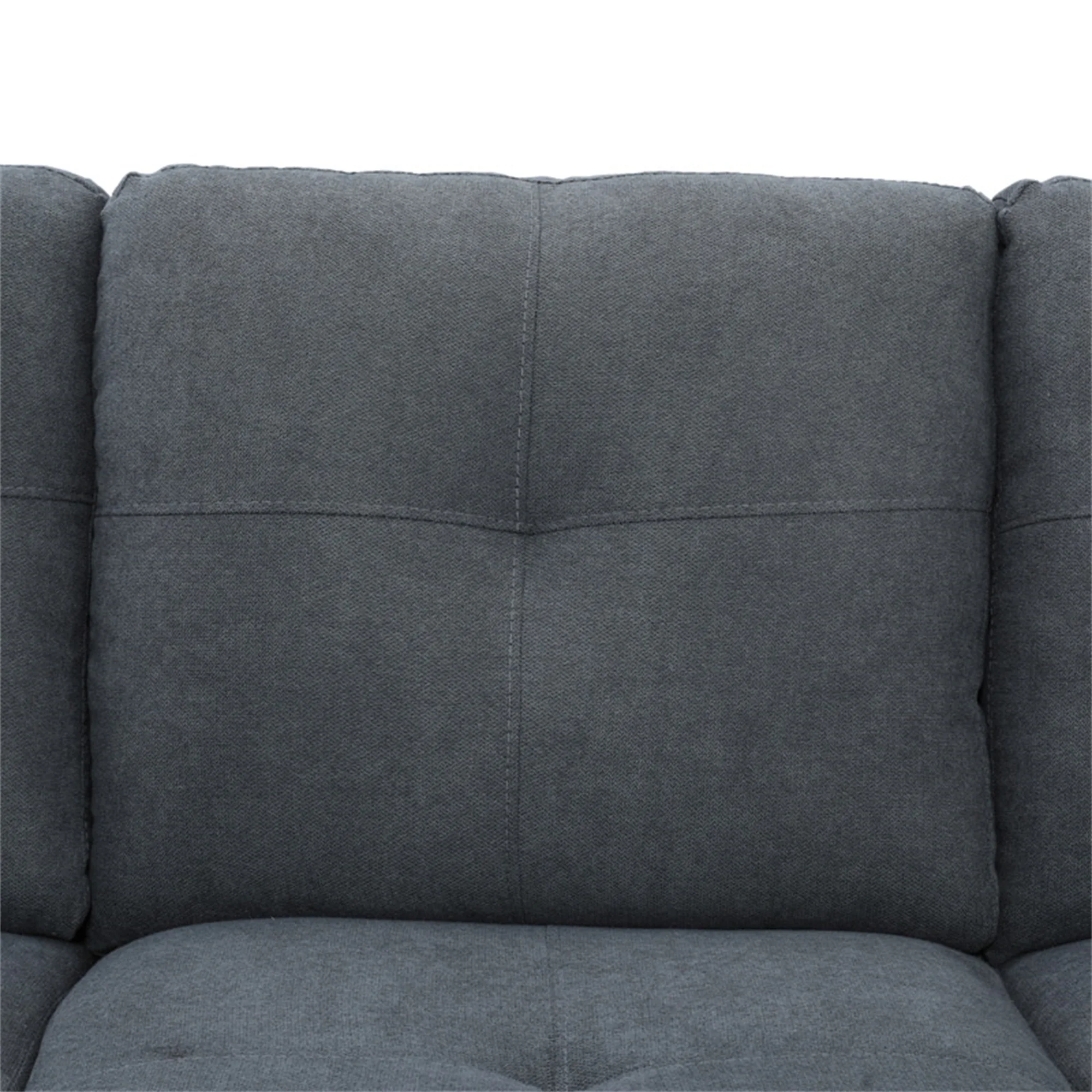 Aukfa Sectional Sofa, 97" Living Room Couch w/ Storage Ottoman, Left Facing Chaise, Flannel, Gray