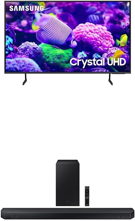 SAMSUNG 50-Inch Class Crystal UHD 4K DU7200 Series HDR Smart TV(UN50DU7200, 2024 Model) HW-Q600C 3.1.2ch Soundbar w/Dolby Audio, Q-Symphony, (Newest Model),Black
