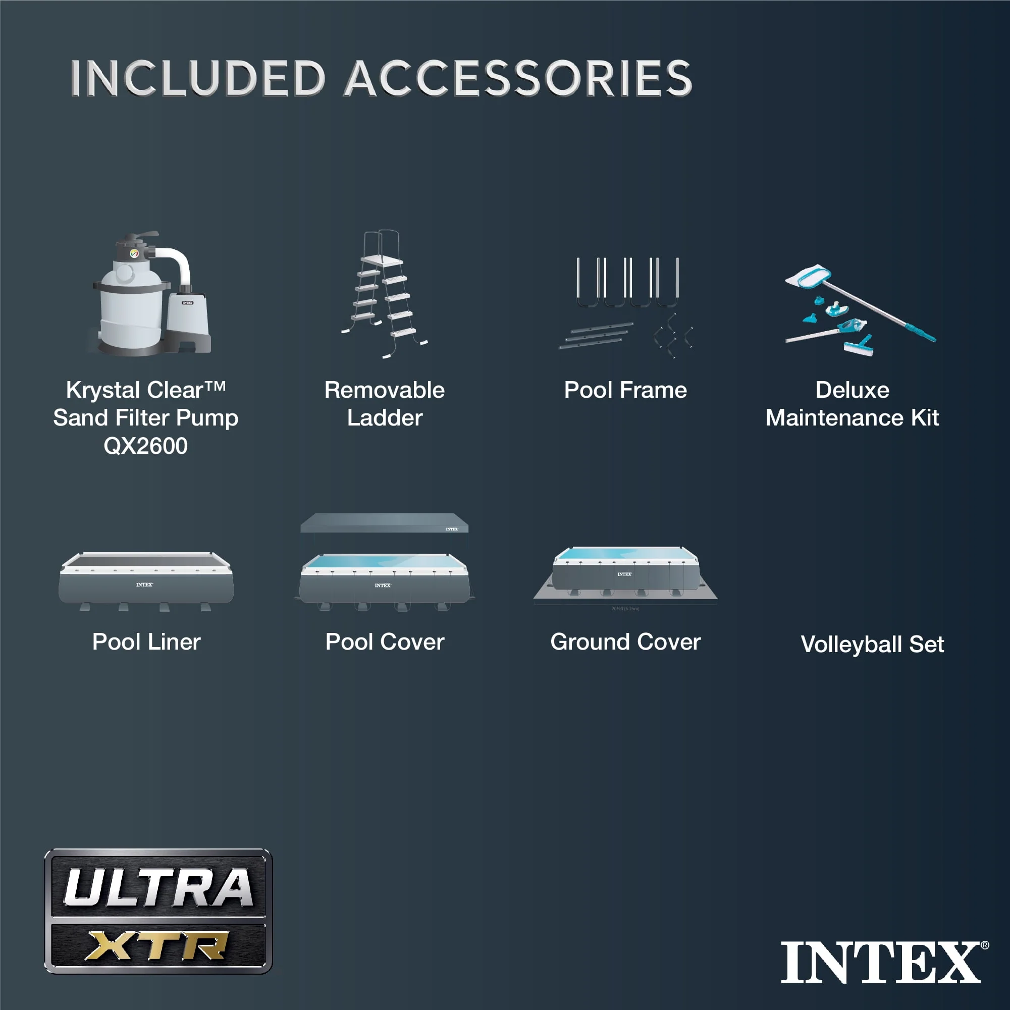 INTEX Ultra XTR Deluxe Rectangular Above Ground Swimming Pool Set