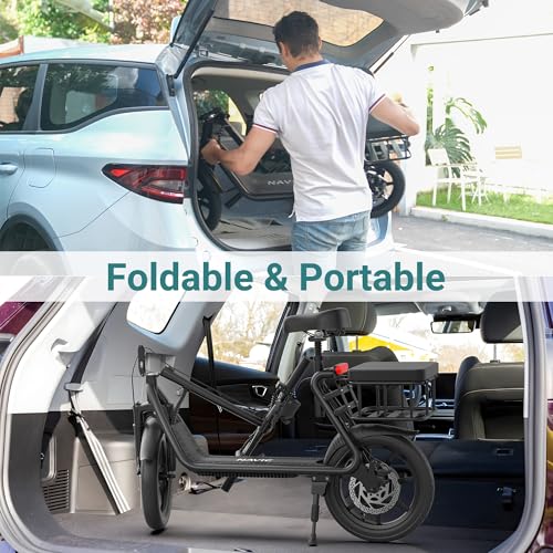 NAVIC Electric Scooter Adults,Max 19/22/27/49 Miles Ranges,Top Speed 19/22 mph,350/750W Peak Motor, Folding E-Scooter with Dual Braking Dual Suspension