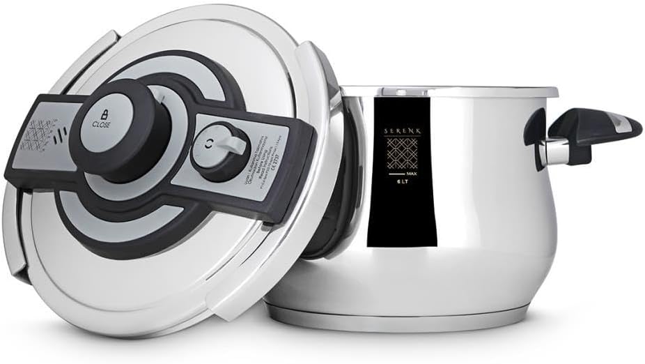 Quart Stainless Steel Pressure Cooker with Capsule Base, Compatible with Induction Stovetop, 3 Temperature Settings, Dishwasher Safe
