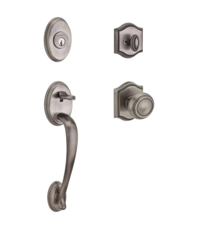 Baldwin SCCOLXTRATAR003 Reserve Single Cylinder Handleset Columbus x Traditional with Traditional Arch Rose in Lifetime Brass Fi