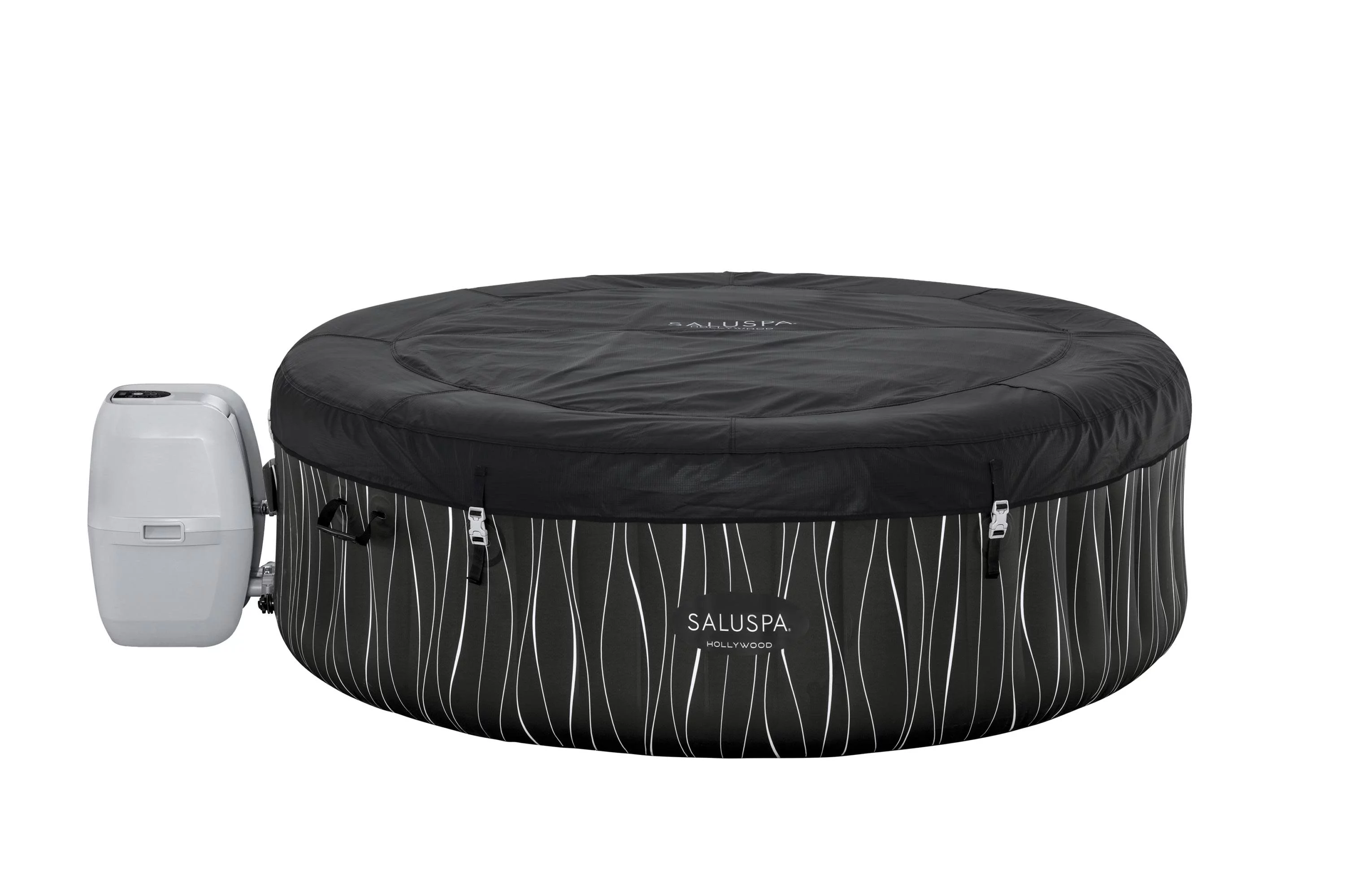 SaluSpa 77" x 26" Hollywood 240 Gal. Inflatable Hot Tub with LED Lights, 104˚F Max Temperature