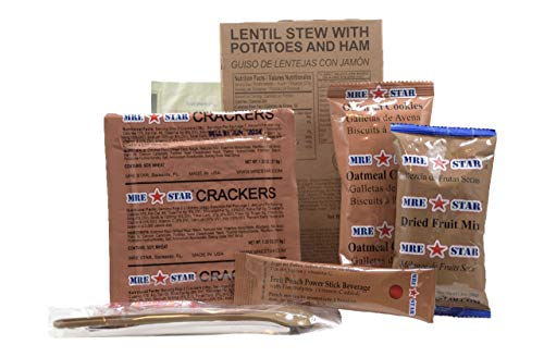 MRE STAR Survival Meal Box – Emergency Meals Ready to Eat with Accessories and FRH – Compact and Lightweight Packaging – Extended Shelf Life – 12 pcs Individual Fully-Cooked Meals