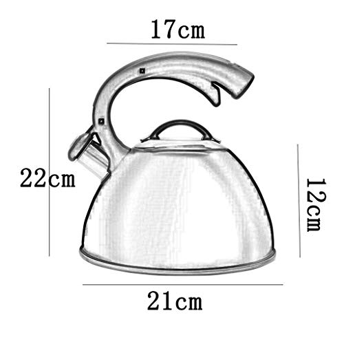 Stove Top Kettle For Gas,Copper Tea Kettle Whistling Stove Top Stainless Steel With Heat Resistant Handle, Gas Electric Induction Compatible (color : Black, Size : 2.5L)