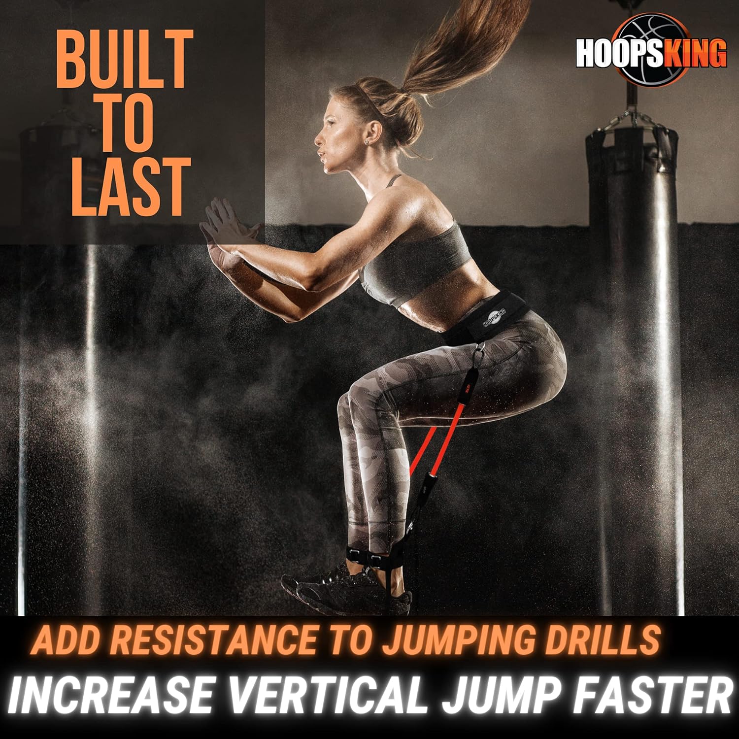 HoopsKing Vertical Jump Resistance Bands | Jump Higher | 5 Pairs of Different Resistance Levels