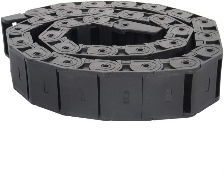 Fielect Drag Chain Cable Carrier Open Type with End Connectors R100 35X100mm 1 Meter Plastic for Electrical CNC Router Machines Black 1Pcs