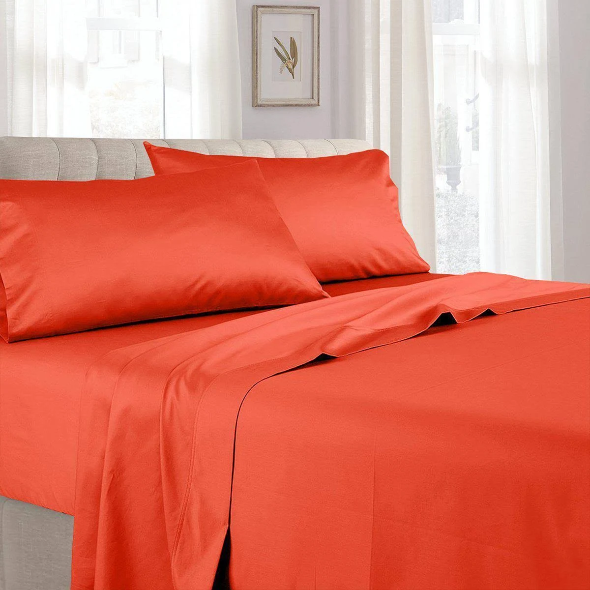 Attached Waterbed Sheets Solid 100-percent Cotton 300 Thread Count: King, Sage