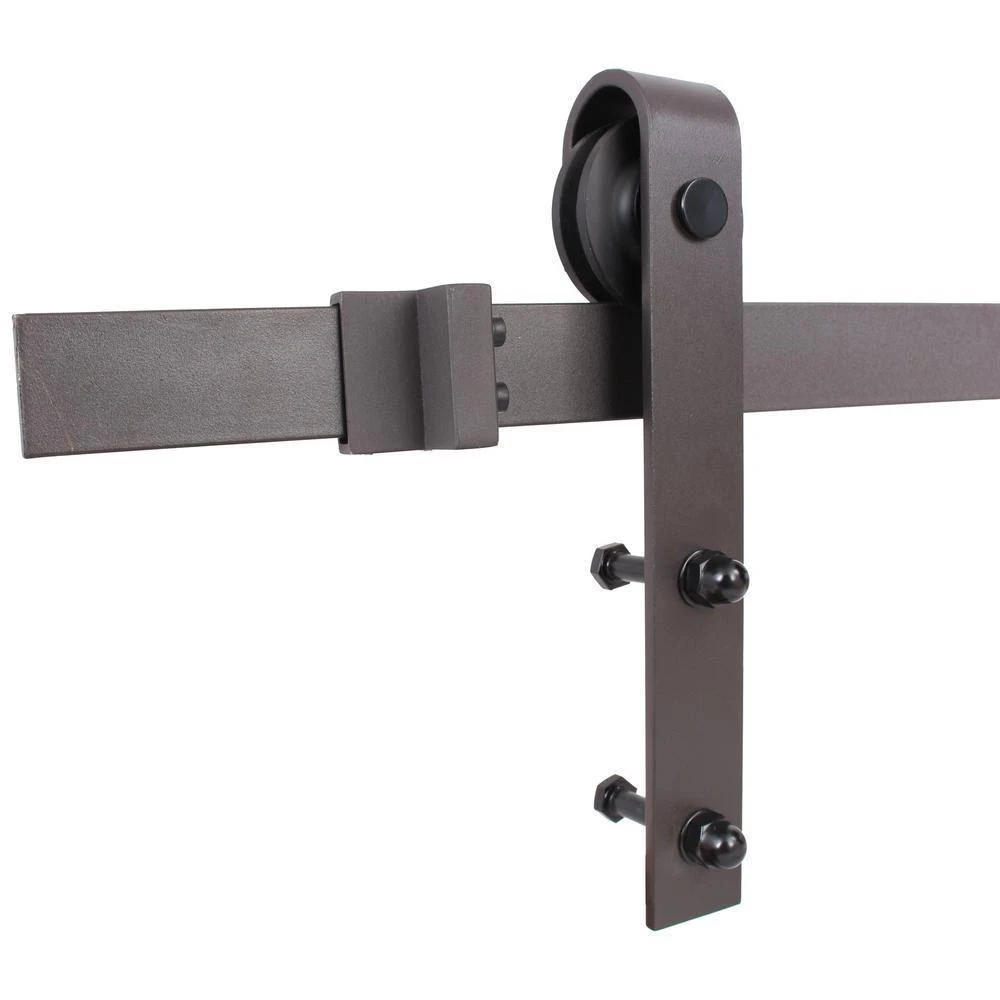 CALHOME K Series 36 in. x 84 in. White Knotty Pine Wood Interior Sliding Barn Door with Hardware Kit