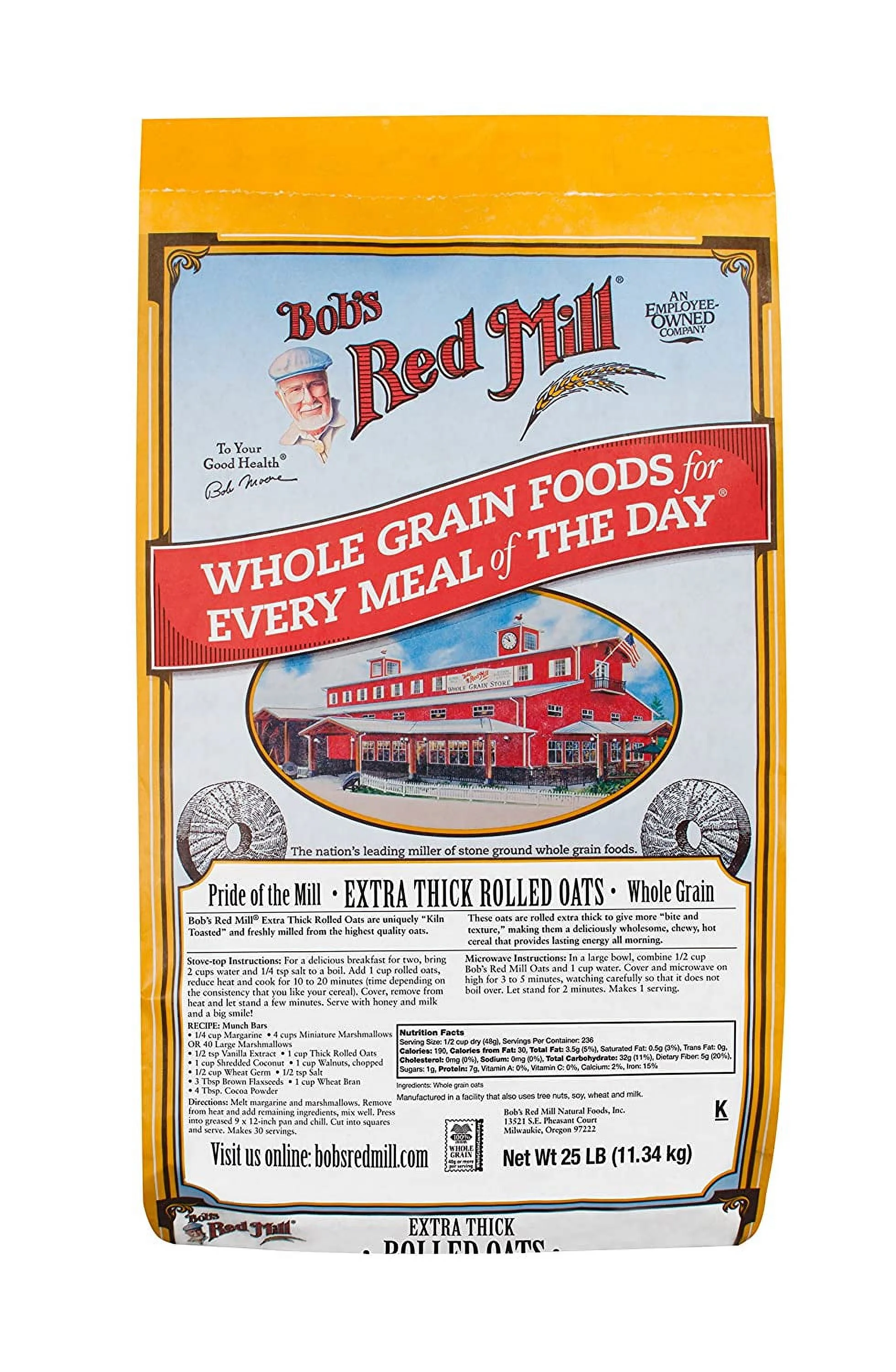 Bob’s Red Mill Extra Thick Rolled Oats 25 Pounds (Pack of 1) - Curated Treasures Market