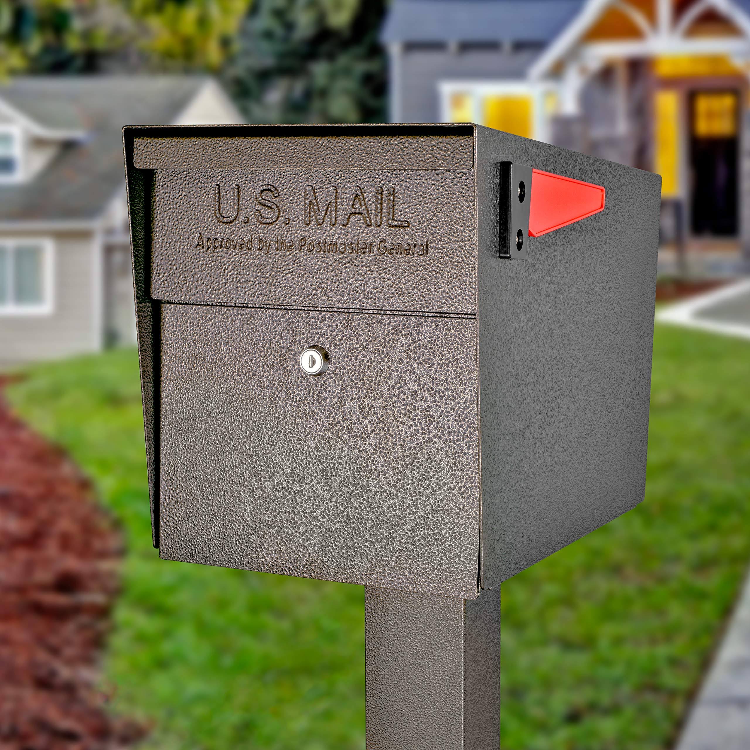 Mail Boss 7108 Curbside Locking Security Mailbox, Bronze