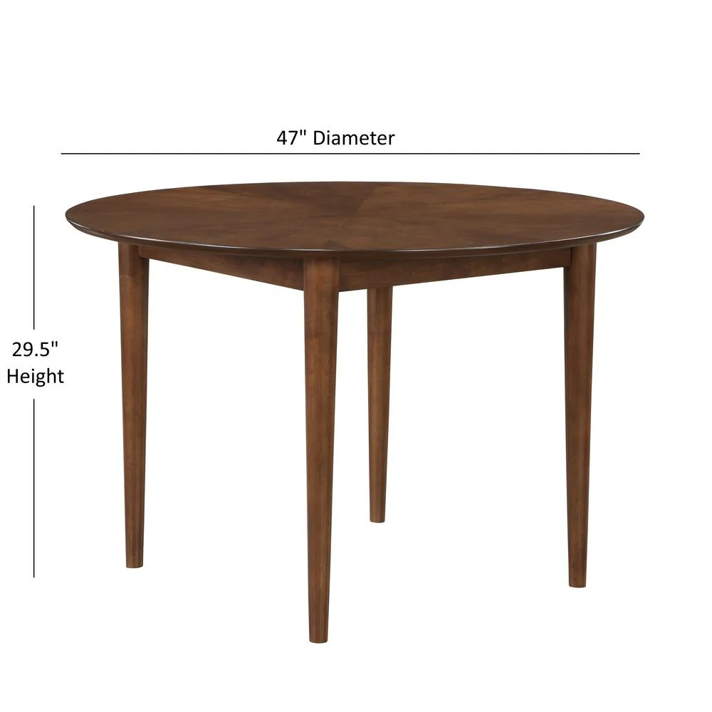 Comfort Pointe Bonito Burnt Orange Velvet 5-Piece Dining Set in Walnut Finish