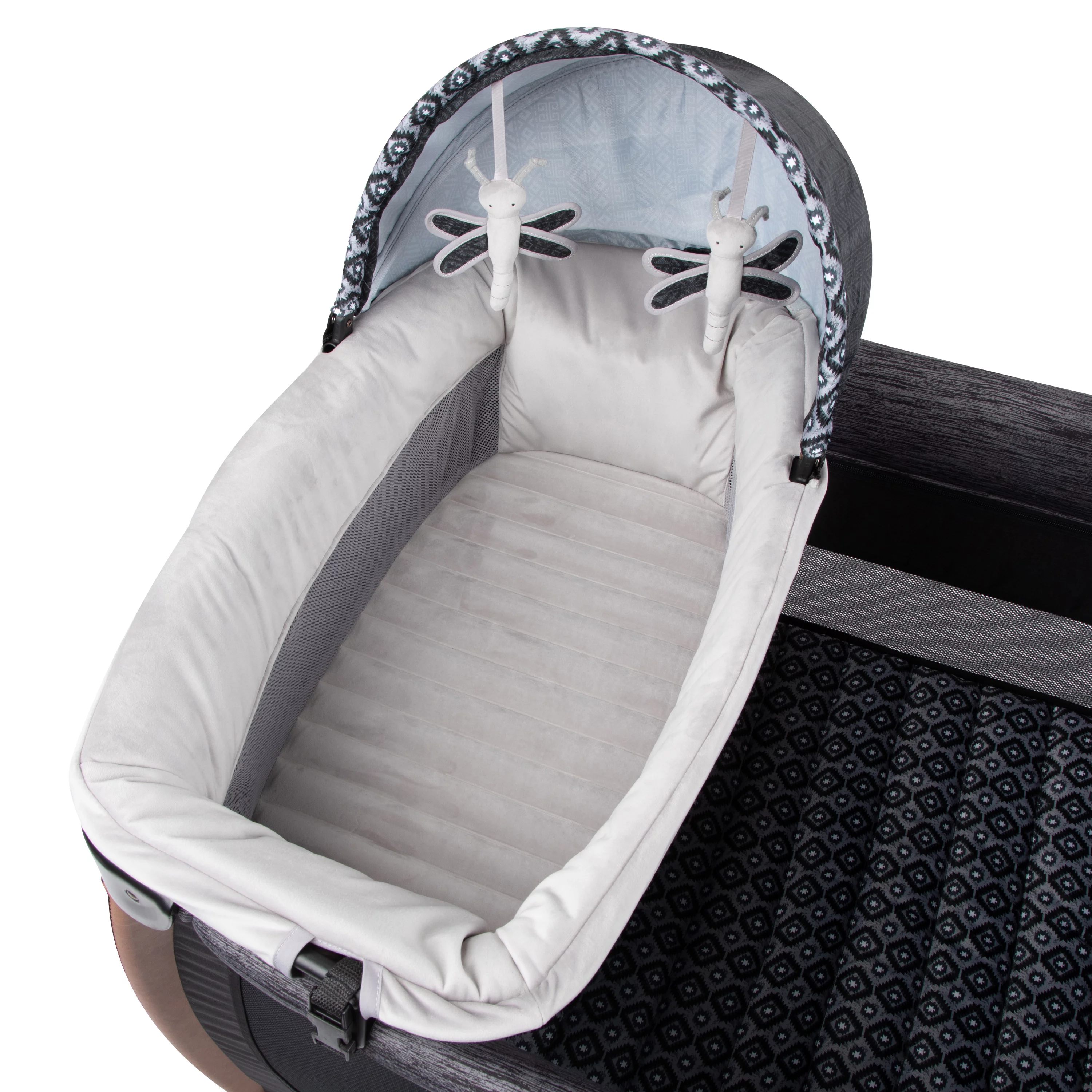 Monbebe Flex Deluxe Baby Play Yard with Bassinet and Changer, Urban Boho