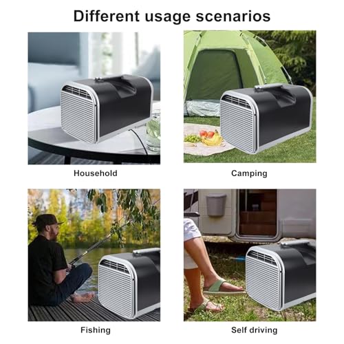 Camping Air Cooler,4500BTU 400W Portable Small Space Air Conditioner Dual Frequency Conversion Air Heater Cooler Mini Mobile AC Unit for Home Office Pet Rooms