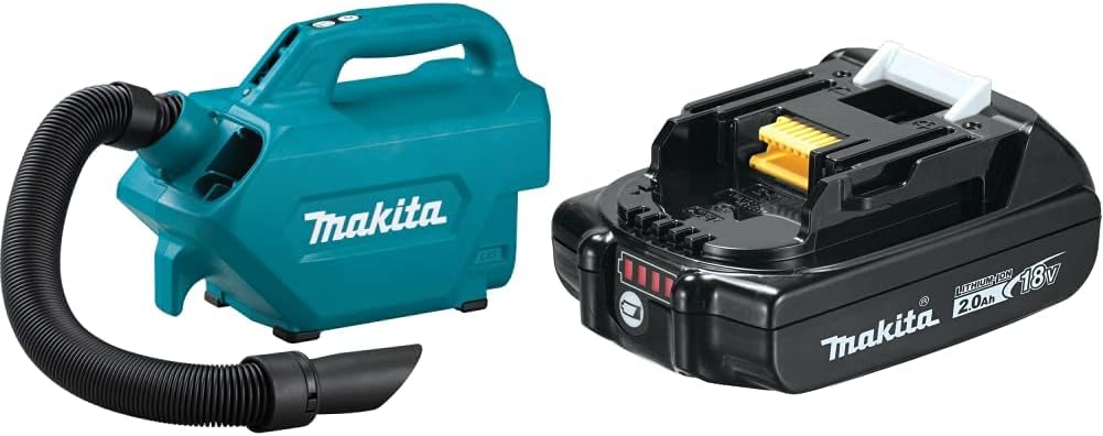 Makita XLC07Z 18V LXT Lithium-Ion Handheld Canister Vacuum, with BL1820B 18V LXT Lithium-Ion Compact 2.0Ah Battery