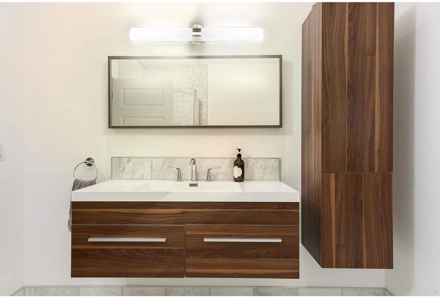 Ultralux 18 Inch Classic LED Wall Vanity Light For Bathroom – 23W, 3000K Damp Location Approved Bathroom Lights Over Mirror, Bright 1200 Lumens Brushed Nickel Finish Bathroom Wall Mount TRIAC Dimmable