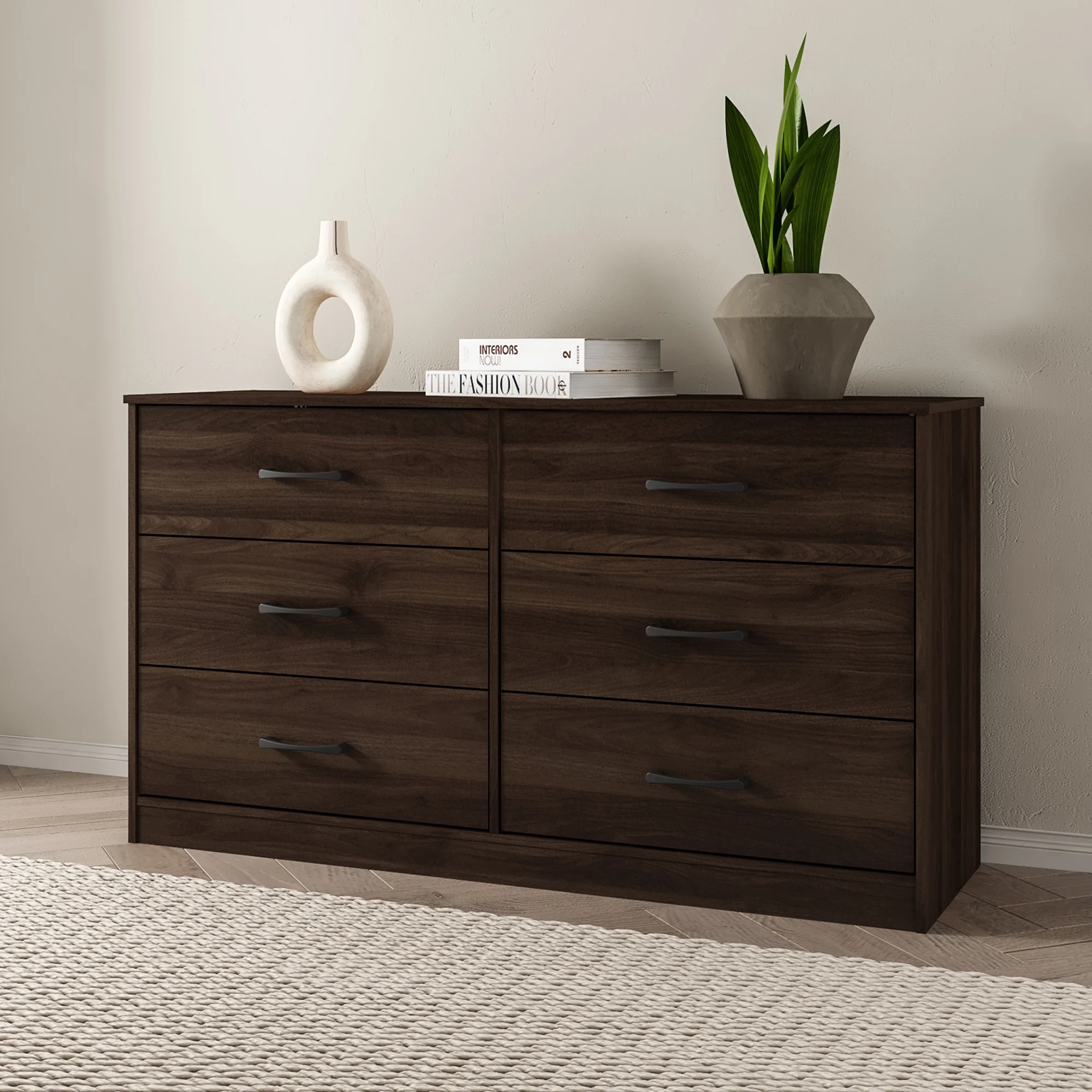Mainstays Ardent 6 Drawer Dresser, Dark Walnut